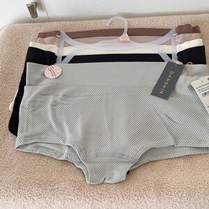 Danskin Ribbed Briefs in Black, Cream, and Tan Set of 5